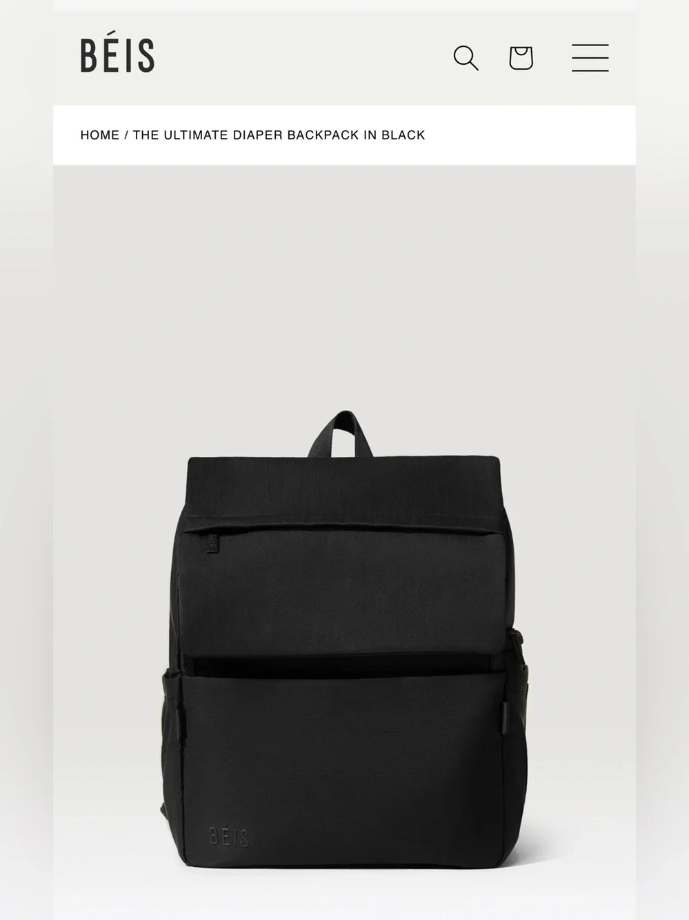 BEIS Black Ultimate Diaper Backpack - BNWT